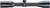 Reverse side profile view of a black Bushnell R3 four to twelve by forty riflescope on a white background