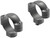 A pair of matte black Leupold STD 30mm high scope rings with visible mounting screws isolated on a white background