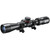 Three-quarter angle view of a black Simmons Pro Rimfire 3-9x32 riflescope featuring integrated mounting rings