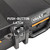 Close-up of the secure push-button latch on a black Pelican Vault hard rifle case