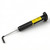 Angled studio shot of a black and yellow Wheeler trigger pull scale on a solid white background