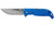 Side profile view of an opened blue Cold Steel Finn Wolf pocket knife on a clean white background