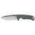 Left side profile view of SOG Tellus FX fixed blade outdoor knife with wolf gray handle on white background