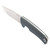 Bottom angled view showing the underbelly ergonomics and gray textured handle of SOG Tellus FX knife