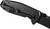 Close-up angled view of a closed black CRKT Squid XM folding knife showing its metal pocket clip