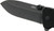 Close-up of the black finished drop point D2 steel blade on a CRKT Squid XM folding knife