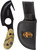 Split screen view showing the textured handle of the Mossberg skinning knife next to its black nylon storage sheath