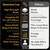 Black and gold infographic card listing universal cleaning features and target applications for various calibers