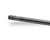 Close-up view of a carbon fiber wrapped rifle barrel with a threaded muzzle brake on a clean white background