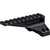 Low-angle side profile view of a black Vortex Precision Matched Diving Board Mount 34mm on a solid white background