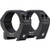 Three-quarter view of a pair of black Vortex Pro Series 34mm scope rings with laser-engraved torque specifications