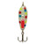 Colorful dot pattern fishing lure with clacker design, perfect for trout, perch, walleye, and more. Order now at theoutdoorsman.ca