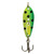 The Spotted Lime Clacker Lures are expertly designed for durability and shine, attracting fish with a unique clacker design that mimics feeding sounds.