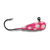Stand out with this pink and white fishing lure, complete with a sharp hook for successful fishing adventures.