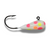 Enhance your fishing experience with this stylish white and pink lure, featuring a captivating dot pattern.