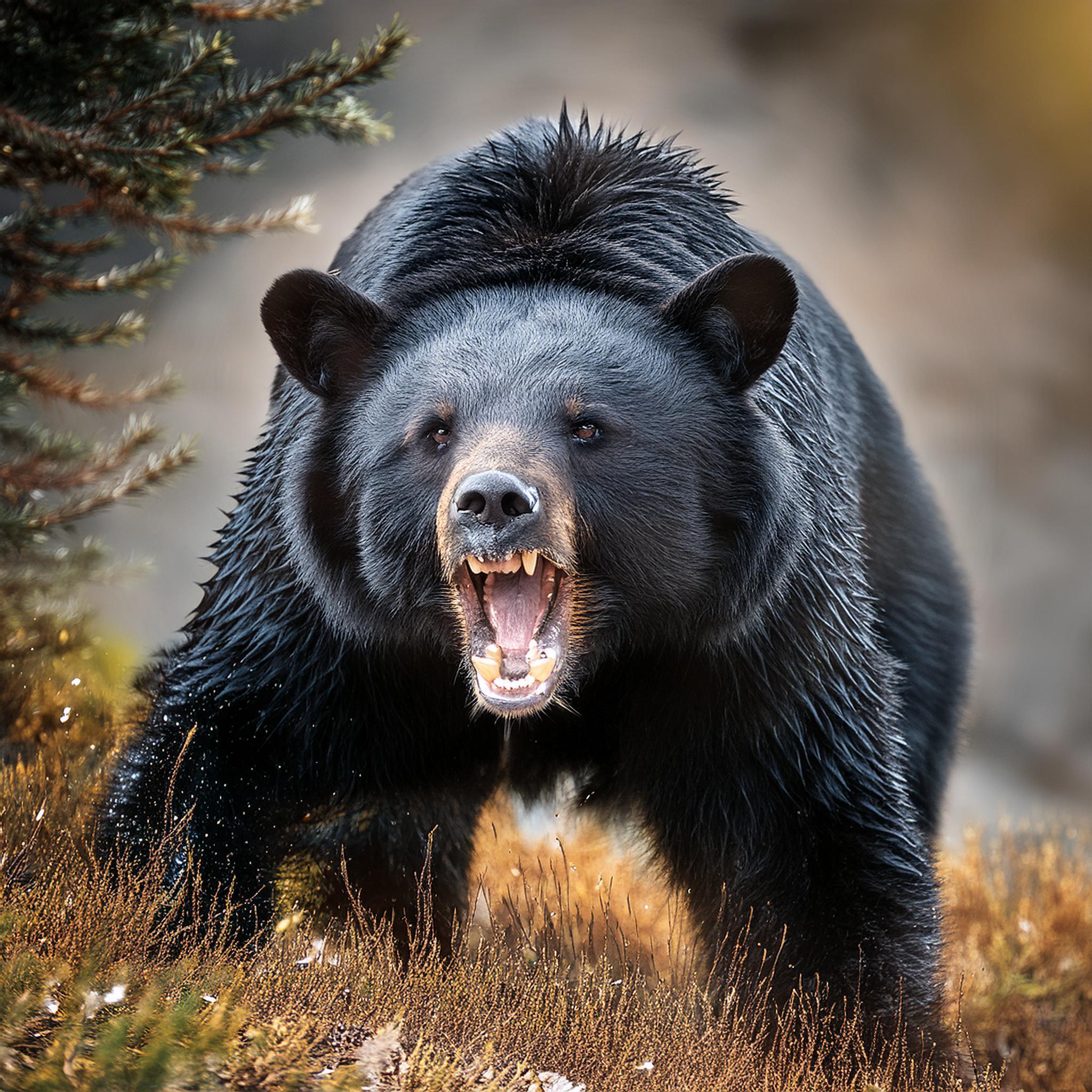 An Agressive Black Bear