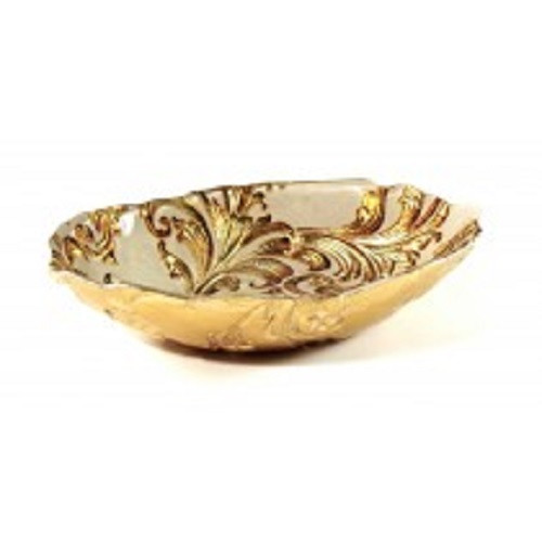 'Badash' Ivory & Gold Oval Glass Serving Bowl Unique Gifts by Lucy