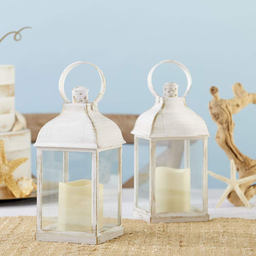 LED Rustic Vintage Decorative White Lantern