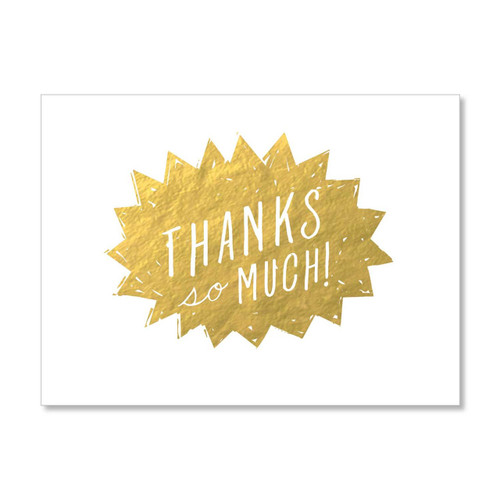 Golden 'Thanks So Much!' Thank You Card