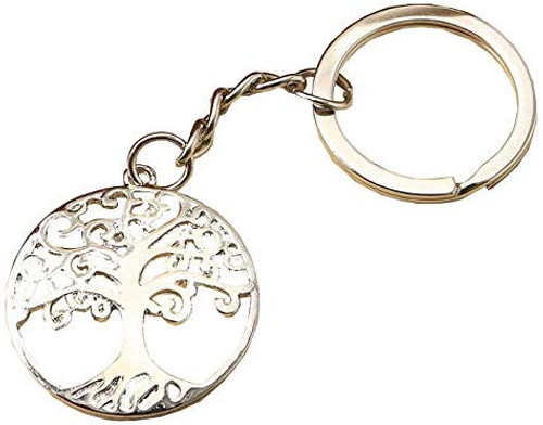 Silver Tree Of Life And Family Key Chain