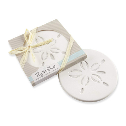 2 By The Shore Sand Dollar Stone Boxed Coaster  With 1 Unboxed