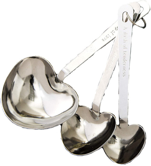  'Love Beyond' Heart Shaped 3 Piece Measuring Spoons Set