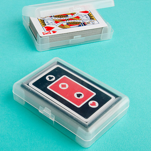2 Playing Card Deck in Hard Plastic Case Favors