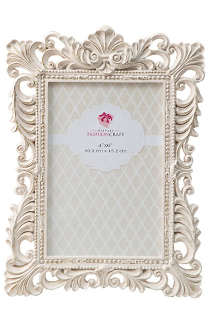 Antique Ivory Frame With Brushed Gold Leaf