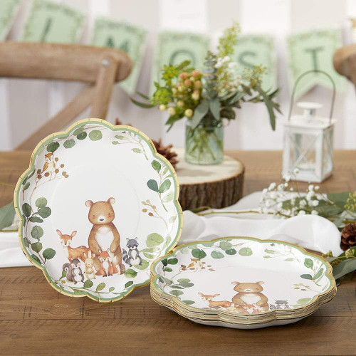 Woodland Baby 9 Inch Premium Paper Plate Set of 16