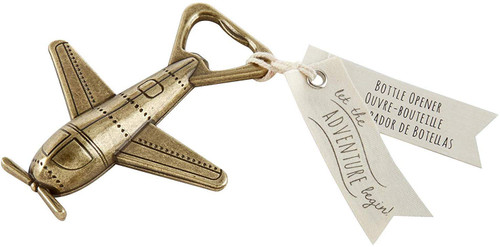 "Let the Adventure Begin" Airplane Bottle Opener Favor