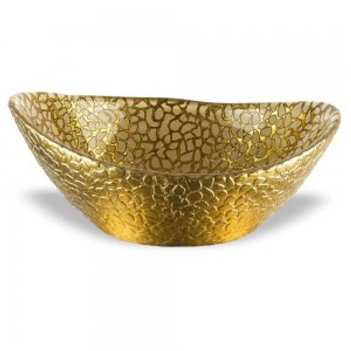  View of Antique Gold Snakeskin Design 6" Oval Bowl