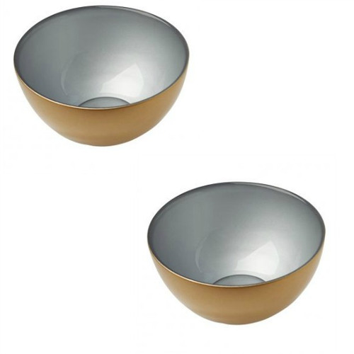 Handcrafted Condi Bowl in Gold and Silver 2 Piece Set