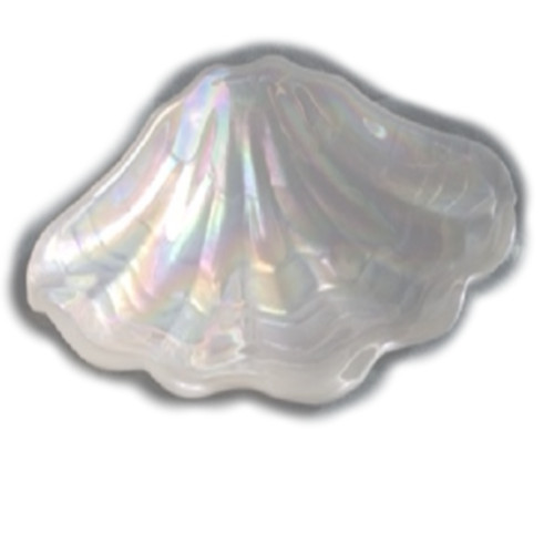 Shell Shaped Pearly Iridescent Glass Bowl