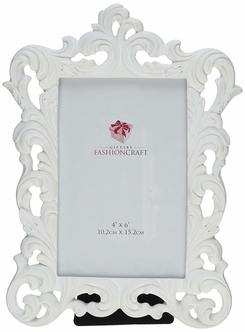 White Baroque Frame Table Number Holder 9 Inch x 6.5 Inch