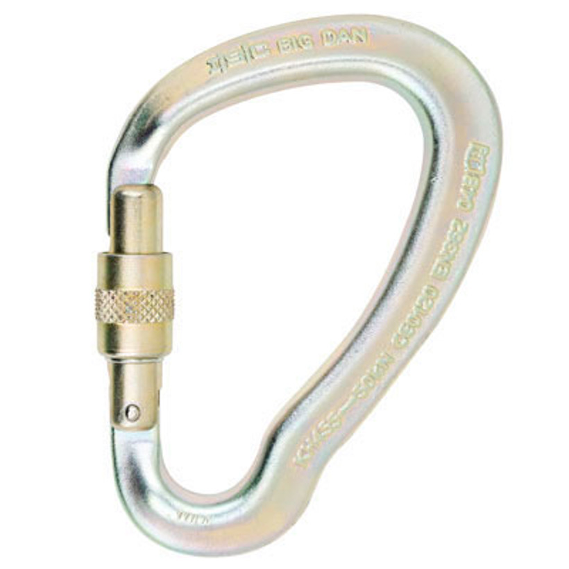 Active slide of ISC Big Dan Screw Locking Steel Carabiner