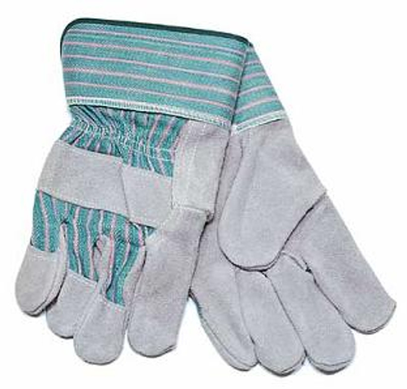 Leather Palm Safety Cuff Work Gloves