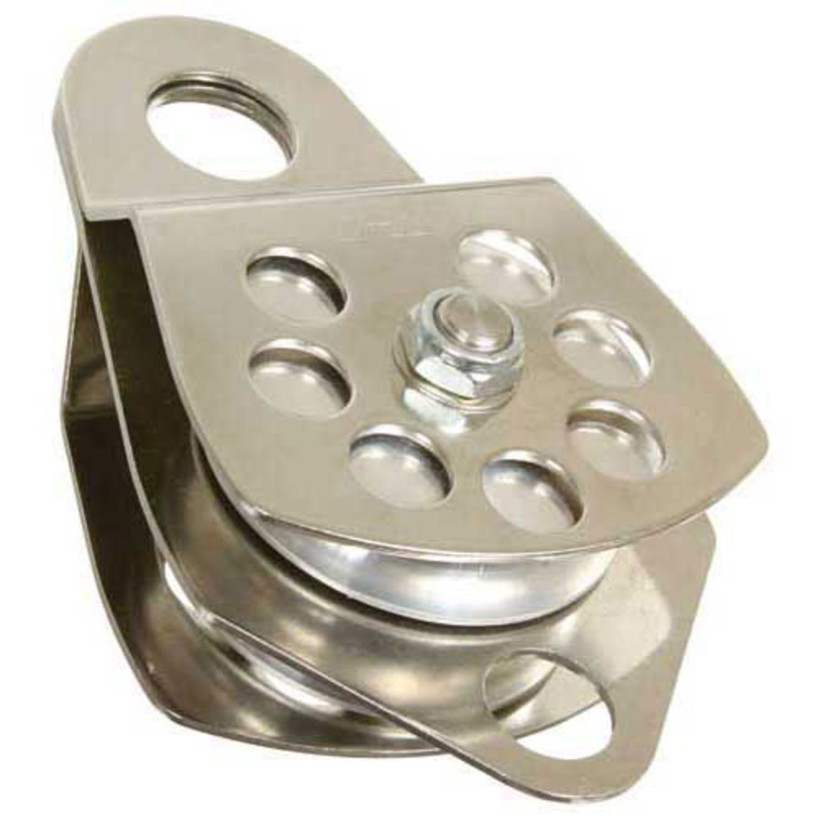Active slide of CMI Large Stainless Steel Double Sheave Pulley  w/ Becket