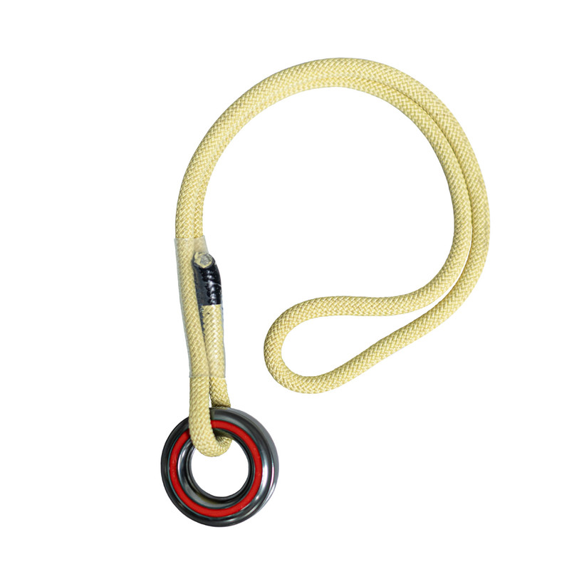 Active slide of Rope Logic Sliding Prusik Loop w/ Notch Wear Safe™ Aluminum Ring