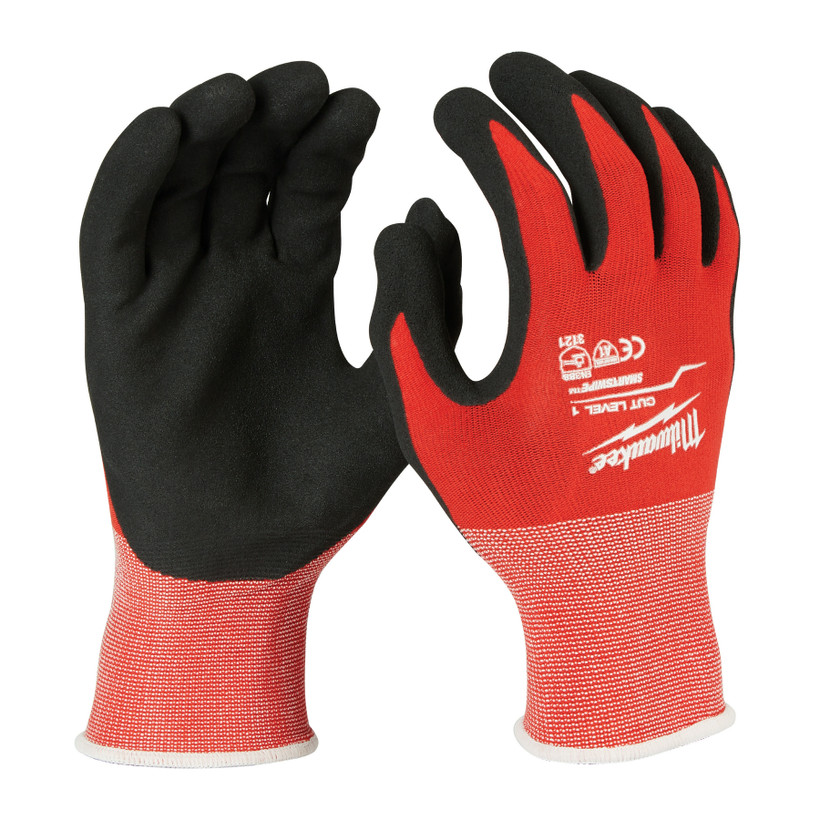 Active slide of Milwaukee Cut Level 1 Nitrile Dipped Gloves