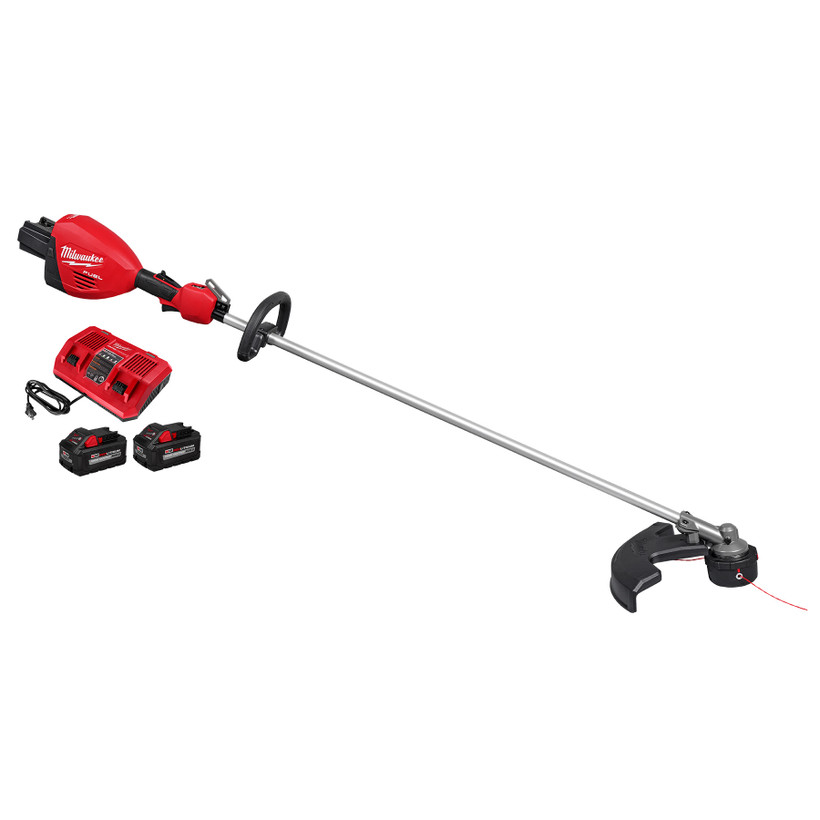 Active slide of Milwaukee M18 FUEL 17” Dual Battery String Trimmer Kit