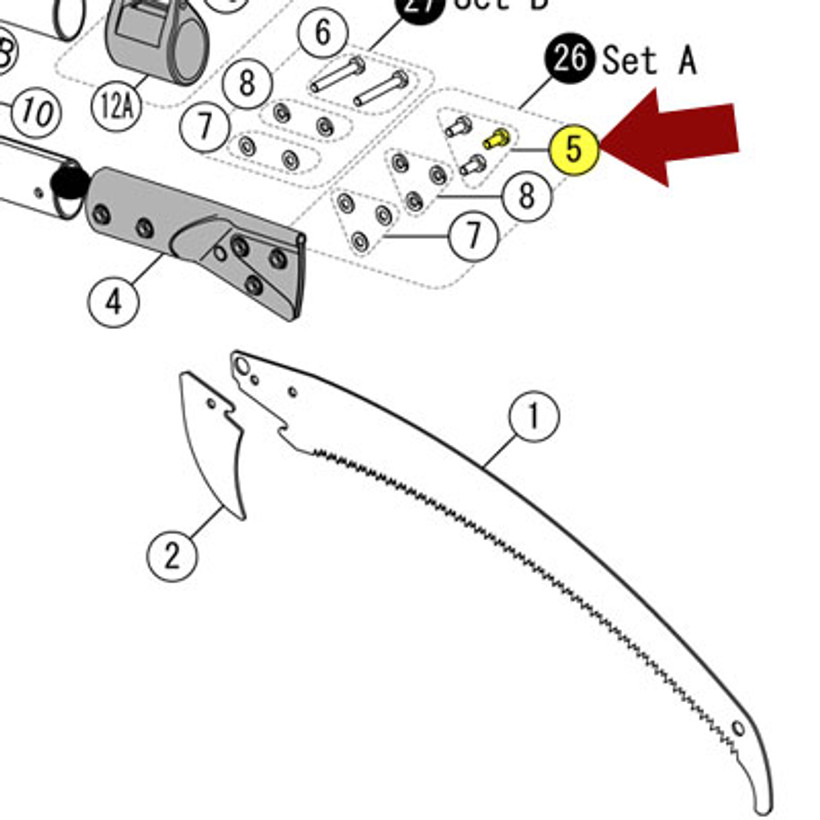 Active slide of Silky Hayate Blade Fixing Bolt
