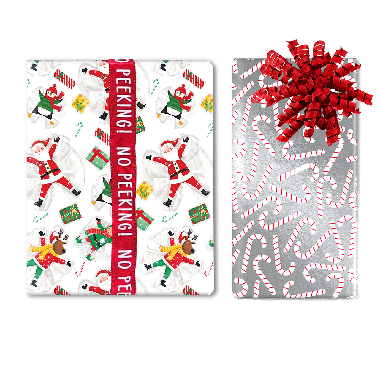 Santa and Friends 3-Pack Reversible Christmas Wrapping Paper, 120