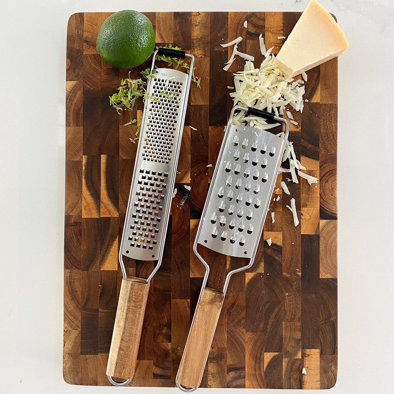 Acacia Wood & Stainless Steel Grater