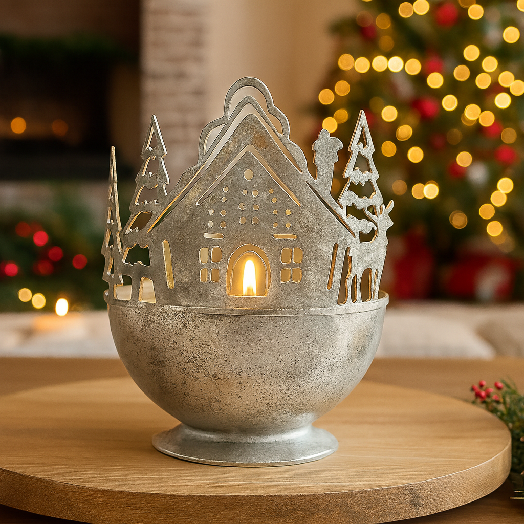 Holiday Village DieCut Candle Holder Charleston Wrap