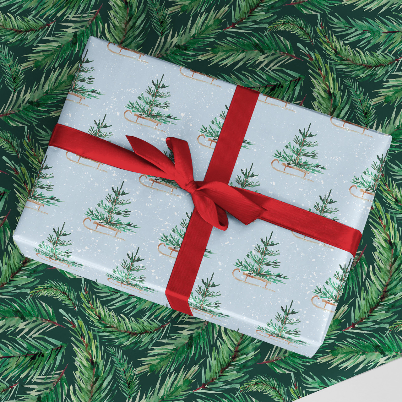 Fir Branches Roll Wrap - Charleston Wrap