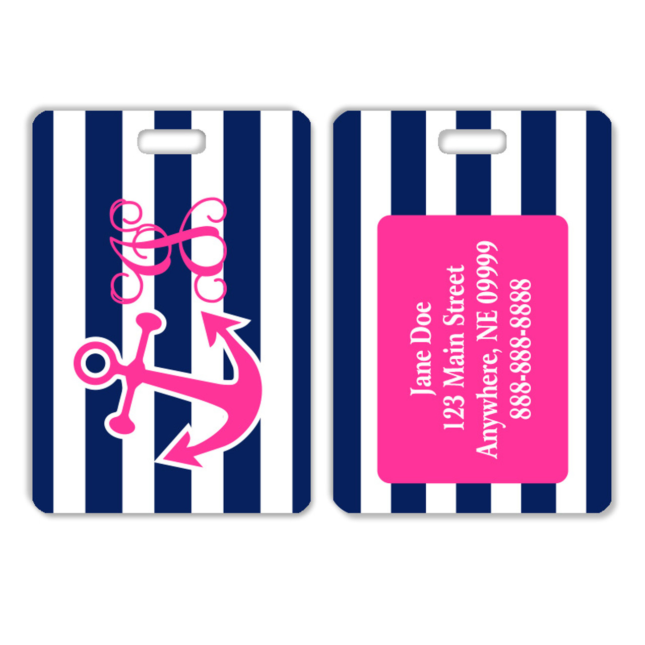 hot pink luggage tag