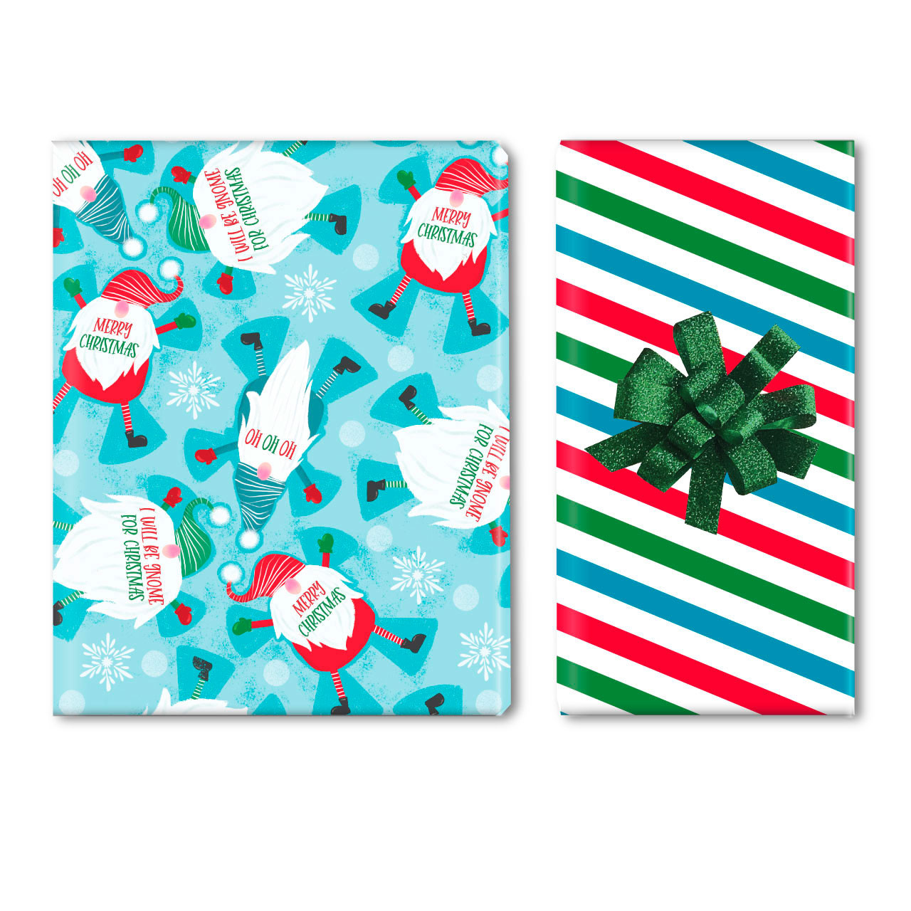 Gift Wrap & Accessories - Gnome For The Holiday Jumbo Reversible Gift Wrap
