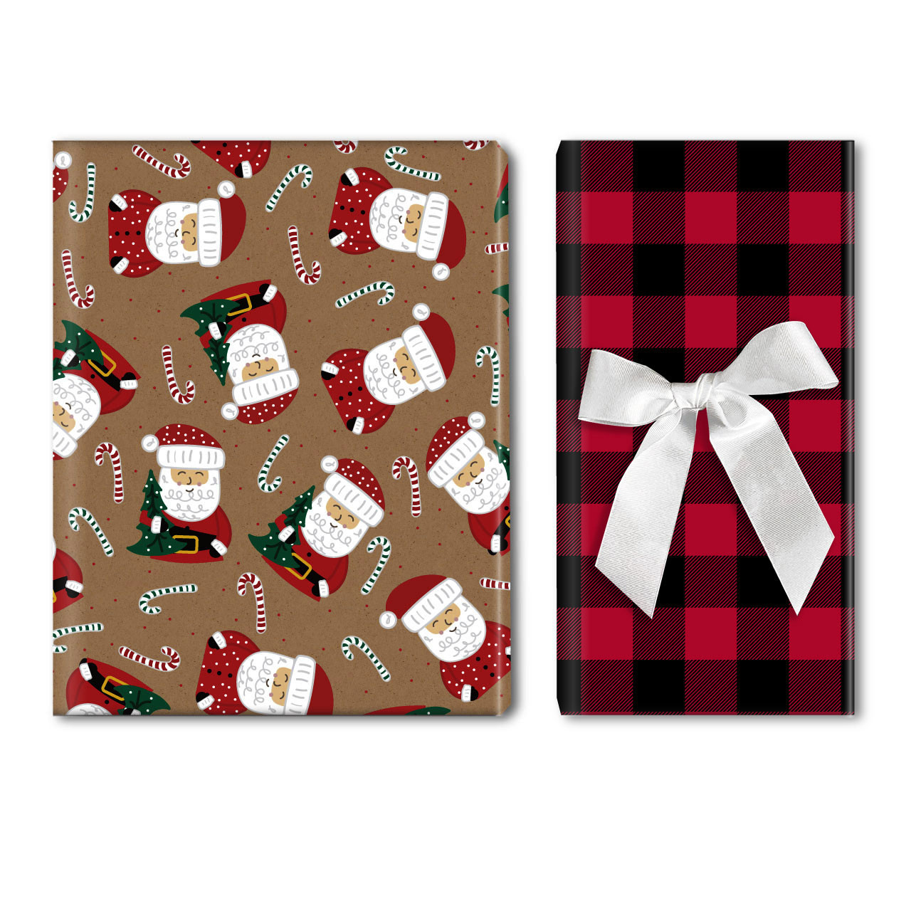 Buffalo Check Santa JUMBO Roll Wrap - Charleston Wrap