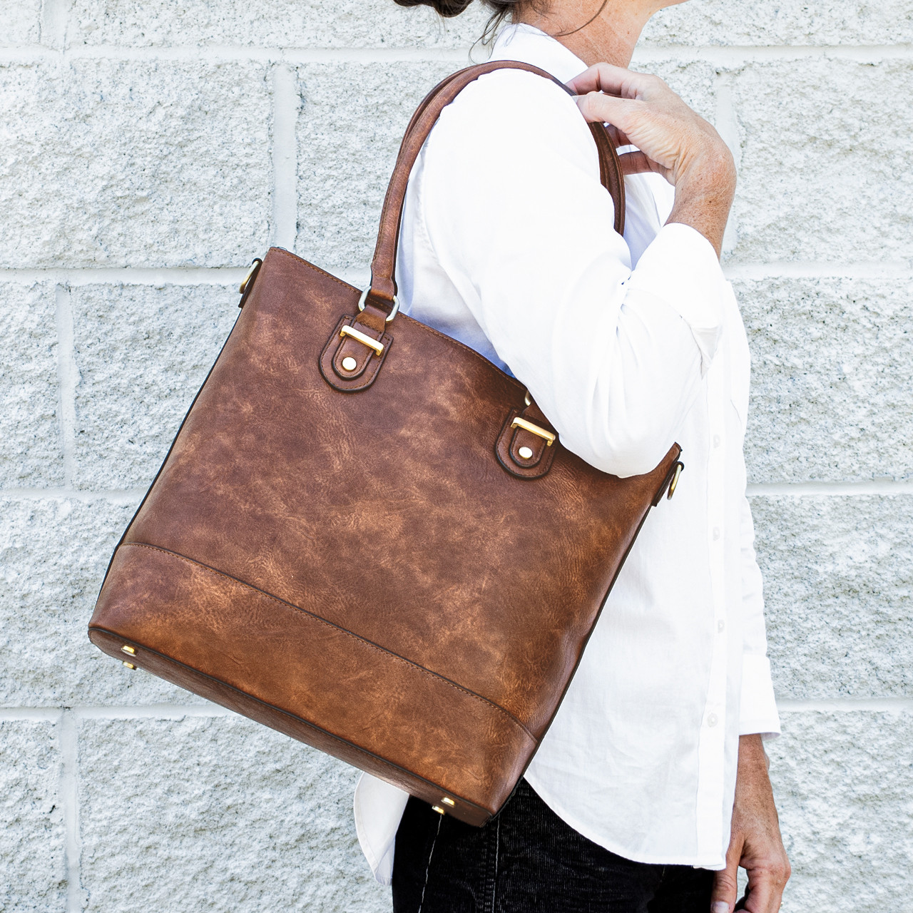 Brown Claire Tote - Charleston Wrap