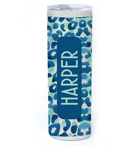 Blue Leopard Block Shimmer Tumbler 20 oz. Blue Leopard Block Shimmer Tumbler 20 oz.